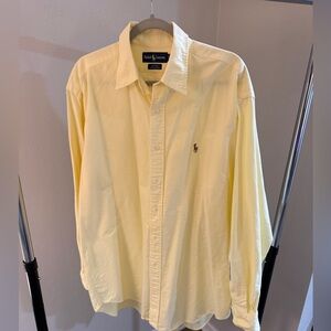 Ralph Lauren Button Blake Cotton Broadcloth Shirt Yellow Men’s Large-Preowned